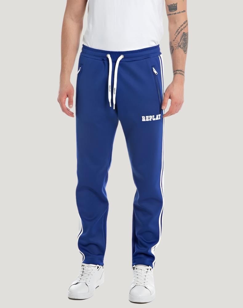 JOGGER TROUSERS WITH CONTRASTING-COLOURED BANDS