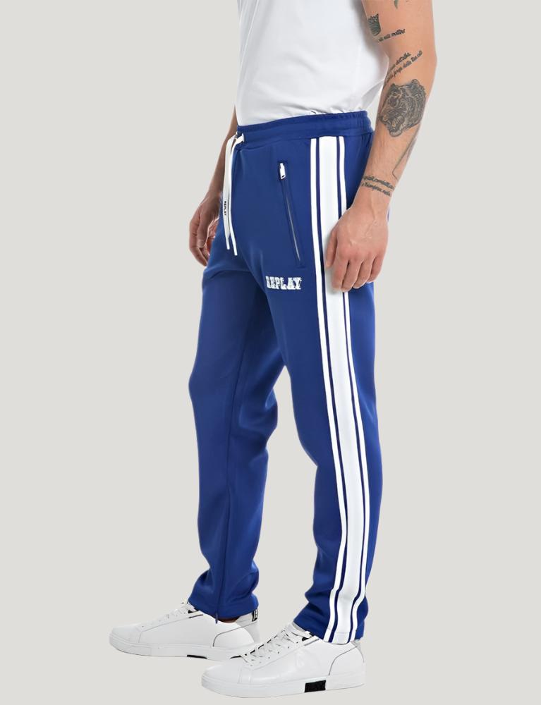 JOGGER TROUSERS WITH CONTRASTING-COLOURED BANDS