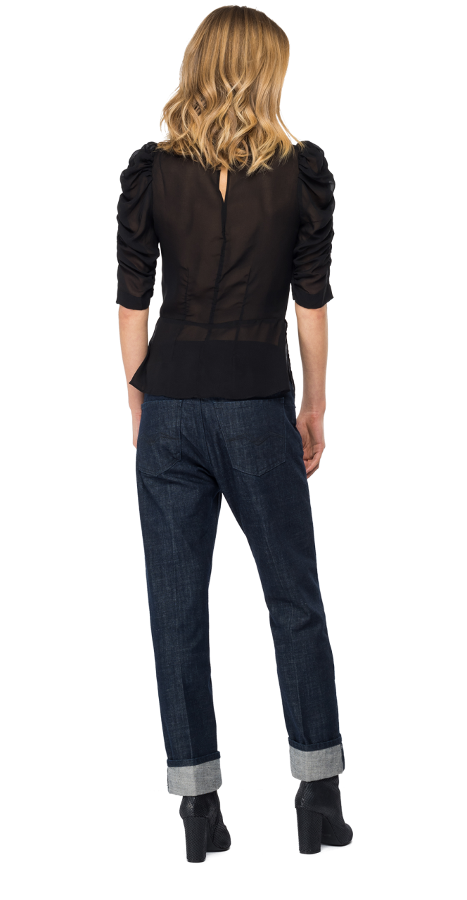 CHIFFON SHIRT WITH GATHERINGS