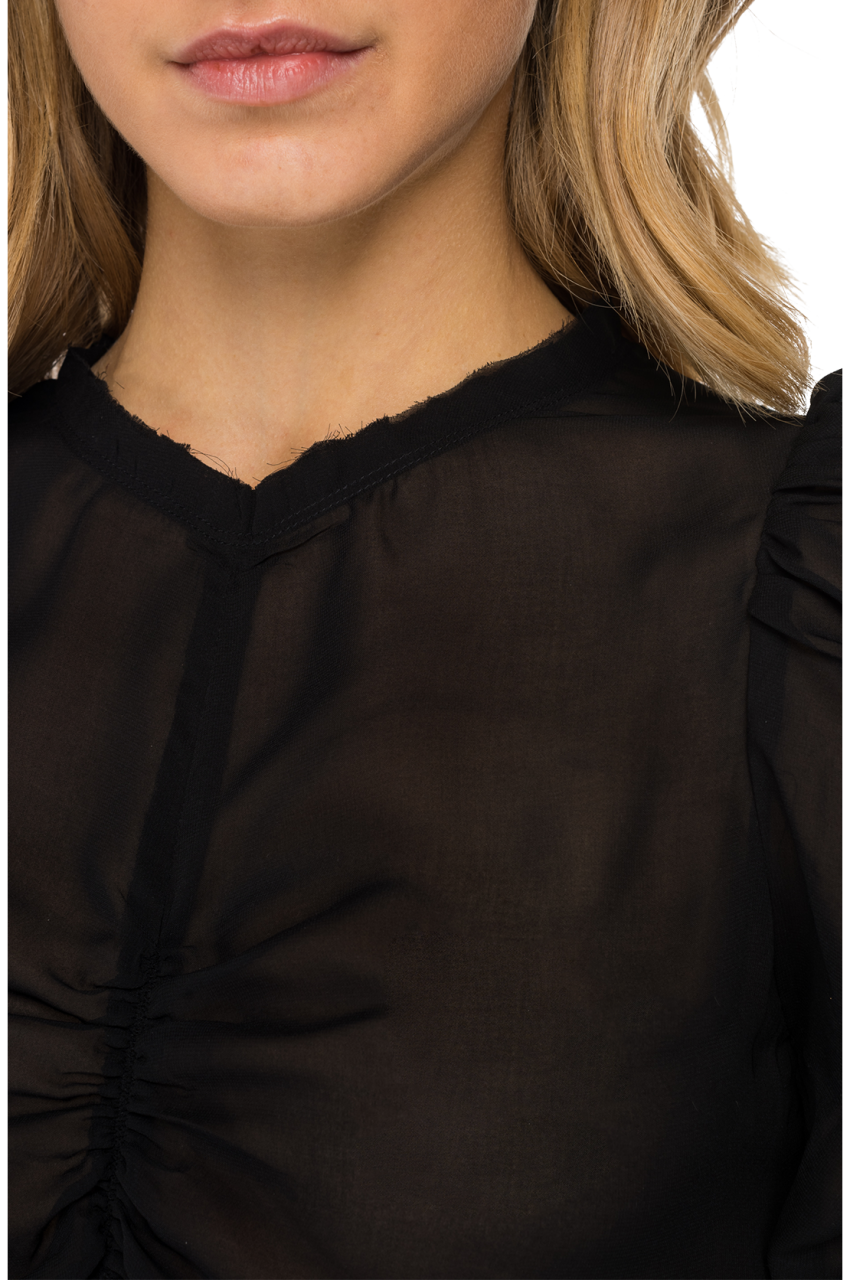 CHIFFON SHIRT WITH GATHERINGS