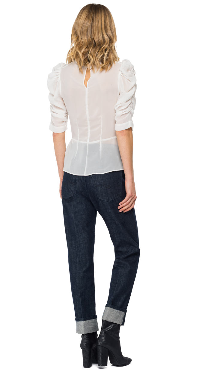 CHIFFON SHIRT WITH GATHERINGS