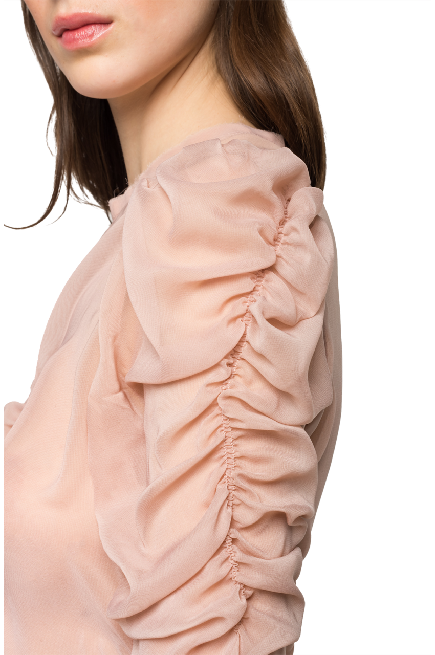 CHIFFON SHIRT WITH GATHERINGS