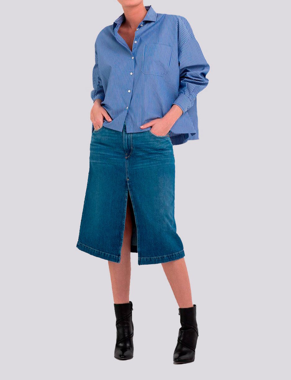 SHIRT IN STRIPED POPLIN