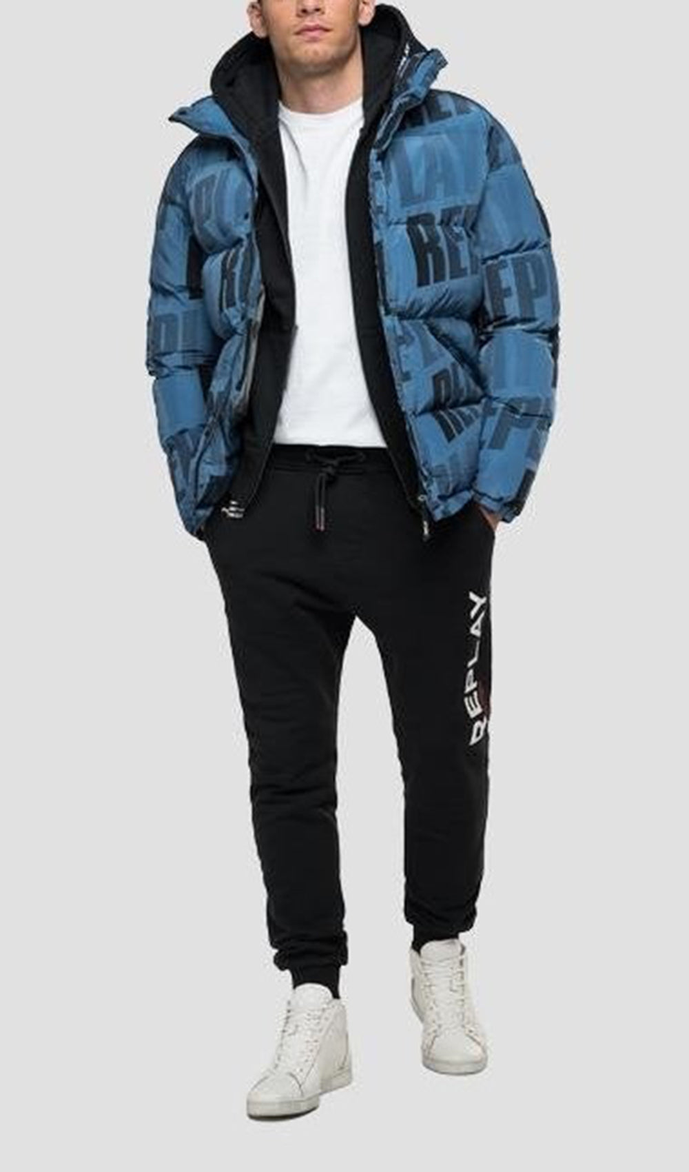 PADDED JACKET WITH REPLAY MULTI LOGO