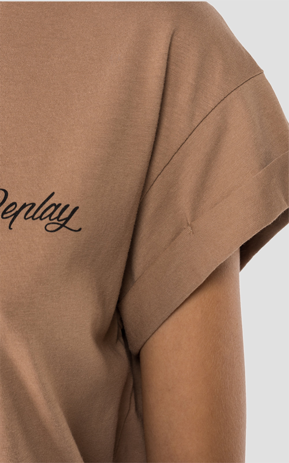 REPLAY CREWNECK T-SHIRT IN JERSEY