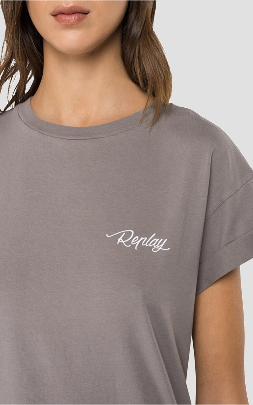 REPLAY CREWNECK T-SHIRT IN JERSEY