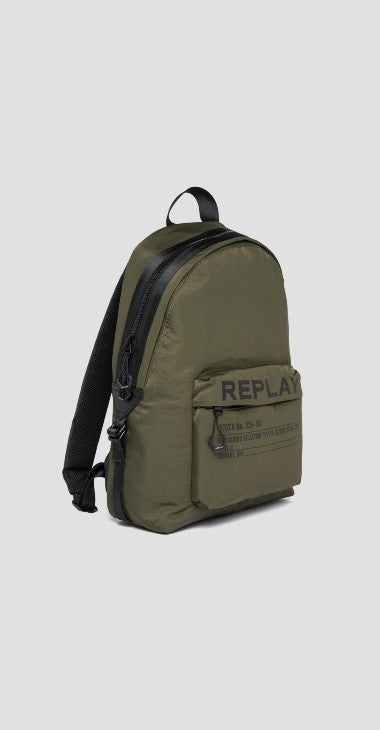 NYLON BACKPACK WITH CRINKLE EFFECT