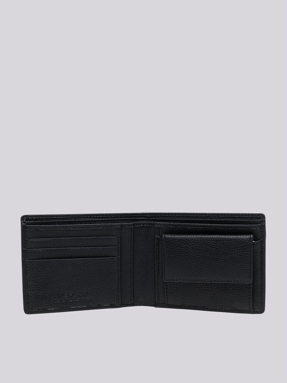 SOLID-COLOURED WALLET IN HAMMERED LEATHER