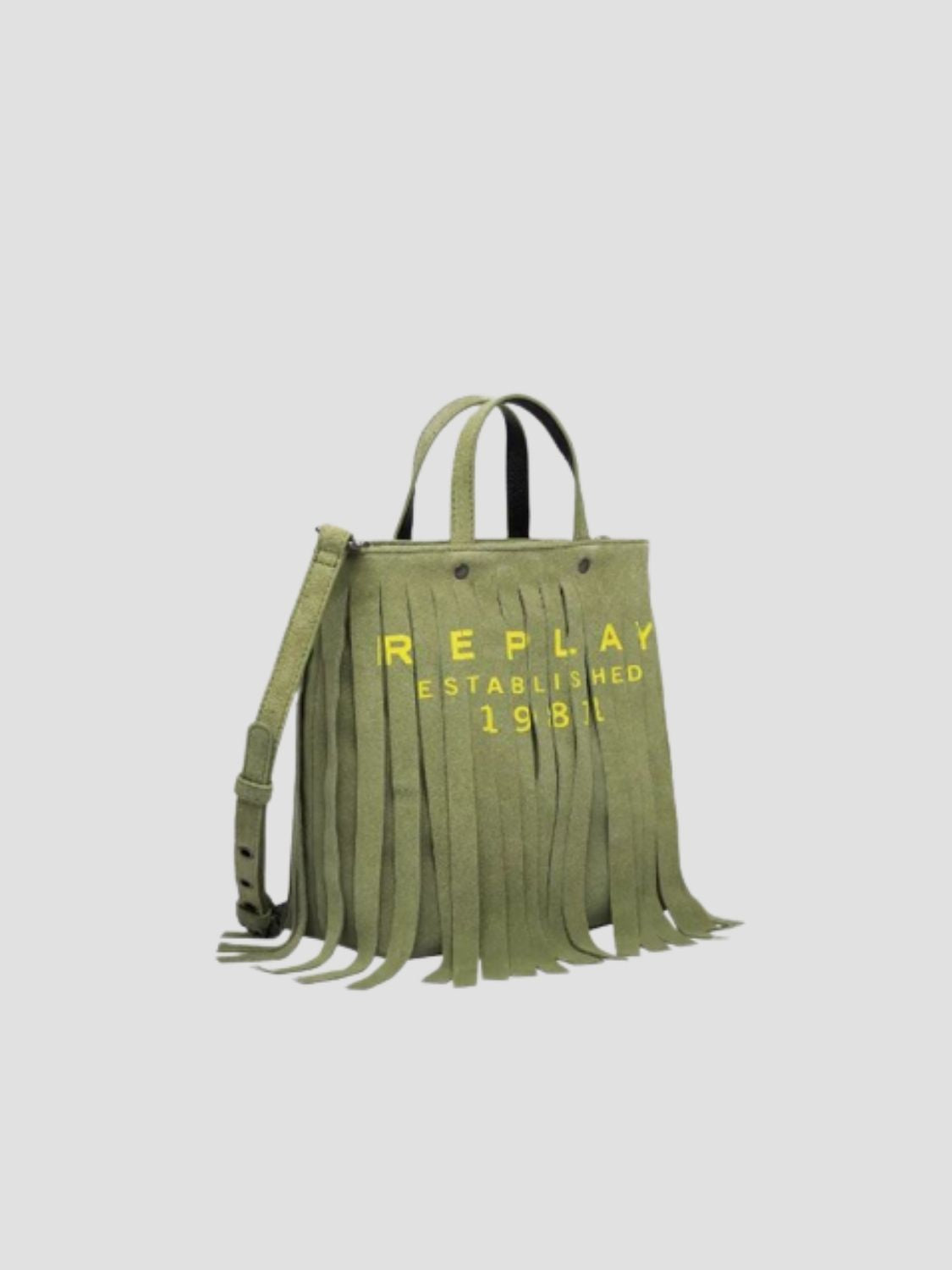 SUEDE SHOPPING BAG WITH FRINGES
