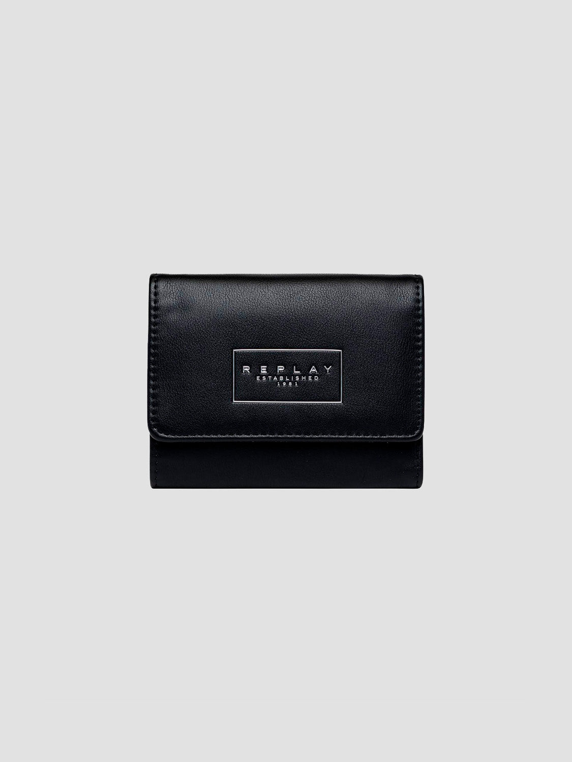 SOLID-COLOURED WALLET WITH BUTTON