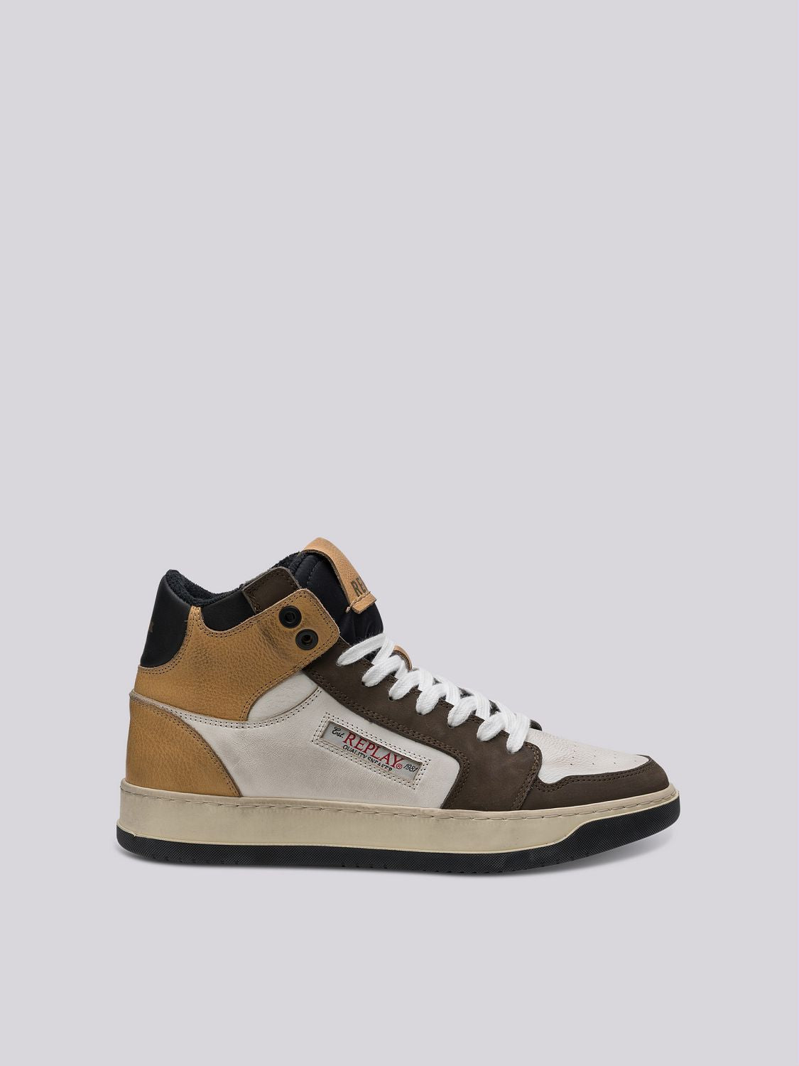 RELOAD BICOLOR MID-CUT SNEAKERS IN LEATHER