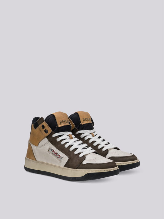 RELOAD BICOLOR MID-CUT SNEAKERS IN LEATHER