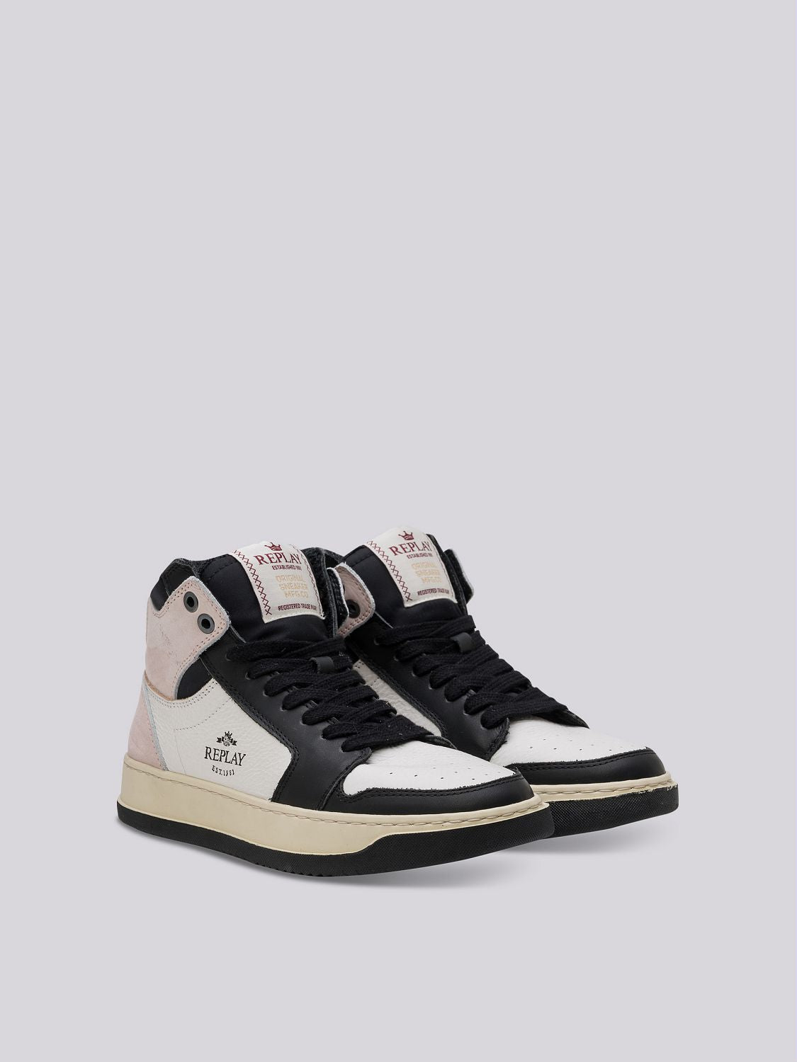 RELOAD W CAST MID-CUT LEATHER SNEAKERS WITH LACES