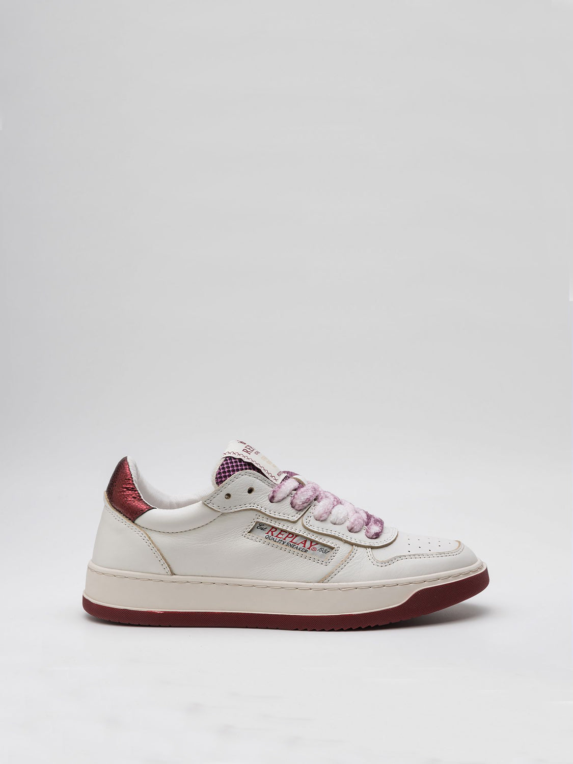 RELOAD W MIXED  LOW LEATHER SNEAKERS WITH LACES