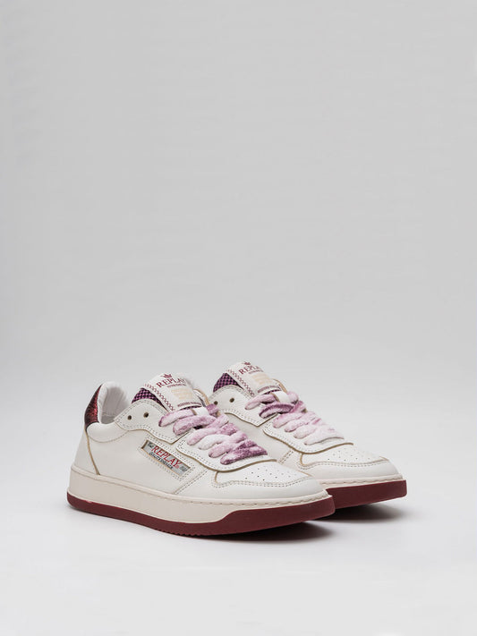 RELOAD W MIXED  LOW LEATHER SNEAKERS WITH LACES