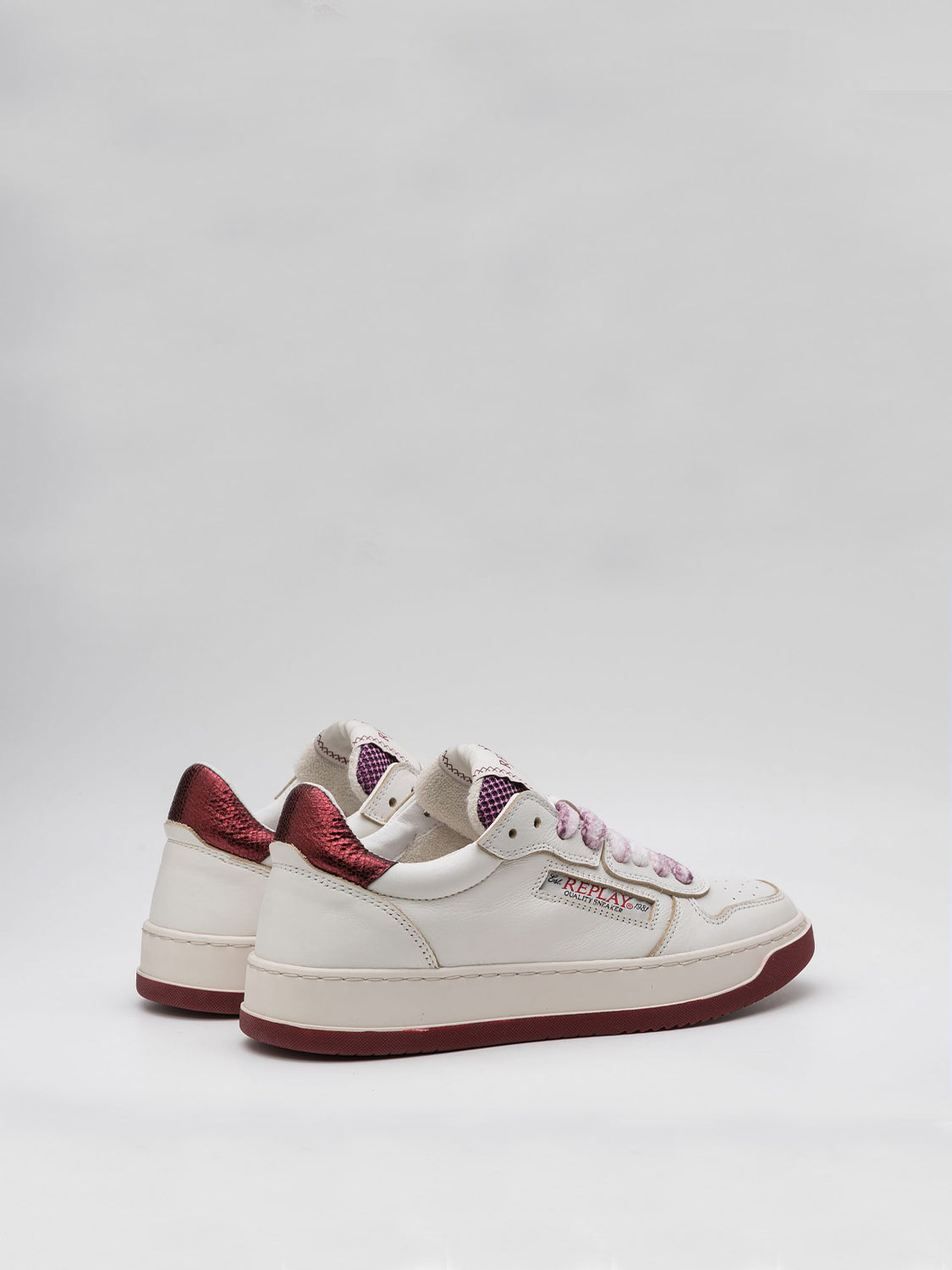 RELOAD W MIXED  LOW LEATHER SNEAKERS WITH LACES