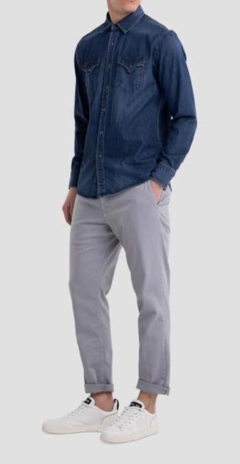AGED ECO DENIM SHIRT WITH POCKETS