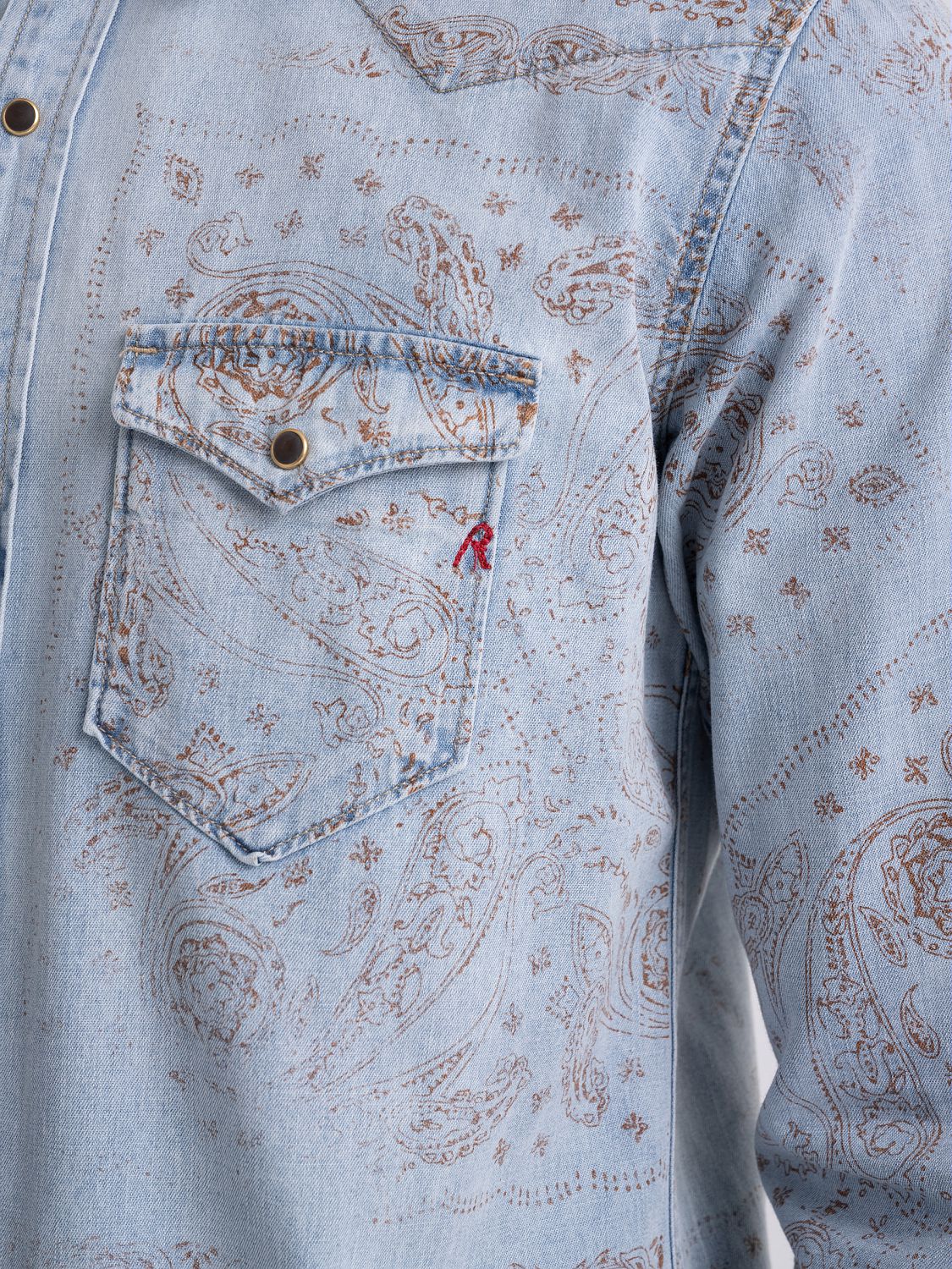 DENIM SHIRT WITH BANDANA PRINT