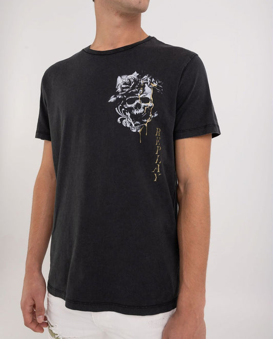 T-SHIRT WITH SKULL PRINT