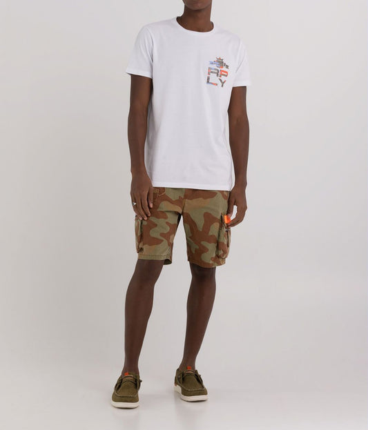 CAMOUFLAGE T-SHIRT WITH ARCHIVE LOGO