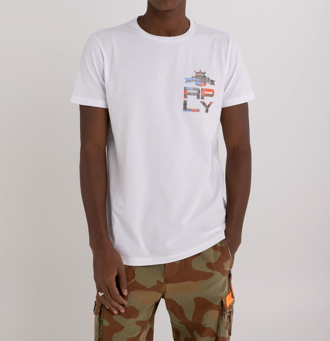 CAMOUFLAGE T-SHIRT WITH ARCHIVE LOGO