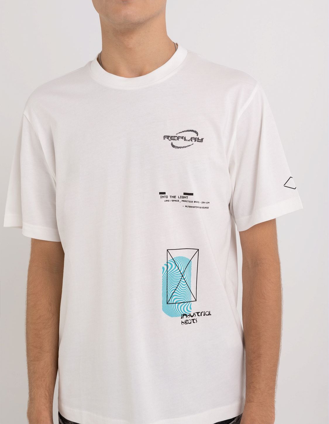 JERSEY T-SHIRT WITH INDUSTRIAL BEATS PRINT