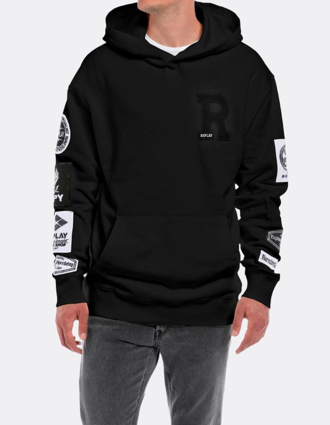 HOODIE WITH BIKER PATCH