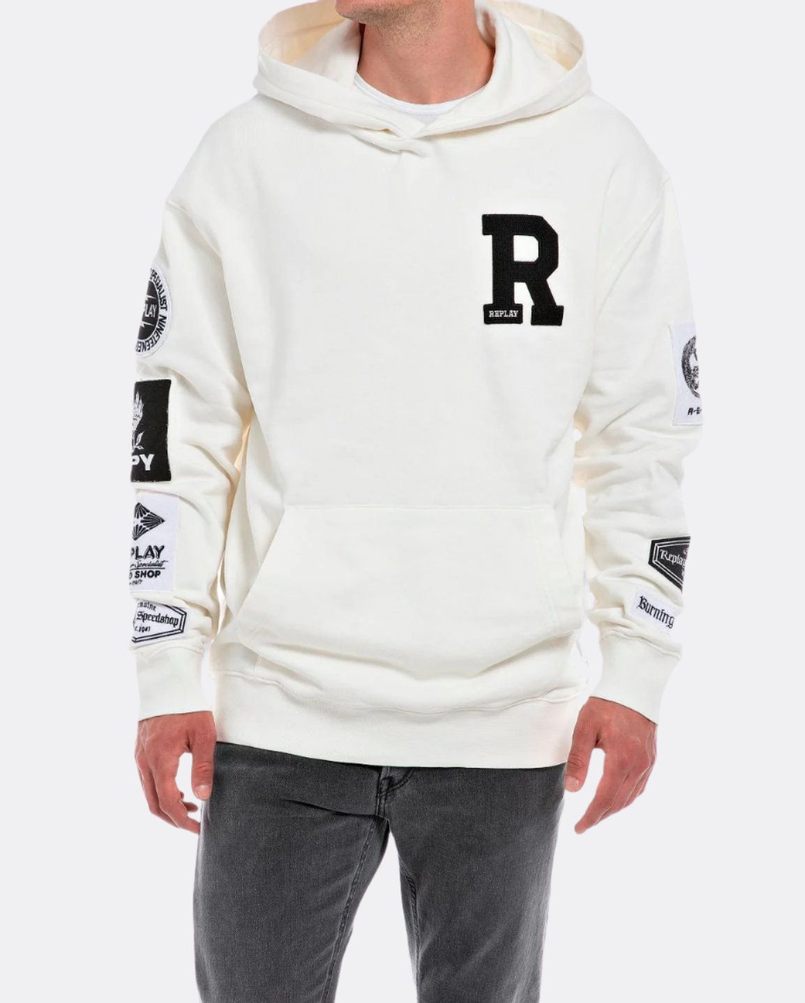 HOODIE WITH BIKER PATCH