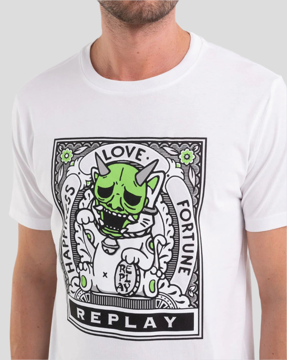 JERSEY T-SHIRT WITH BIKER PRINT