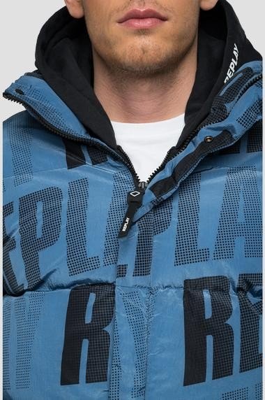 PADDED JACKET WITH REPLAY MULTI LOGO