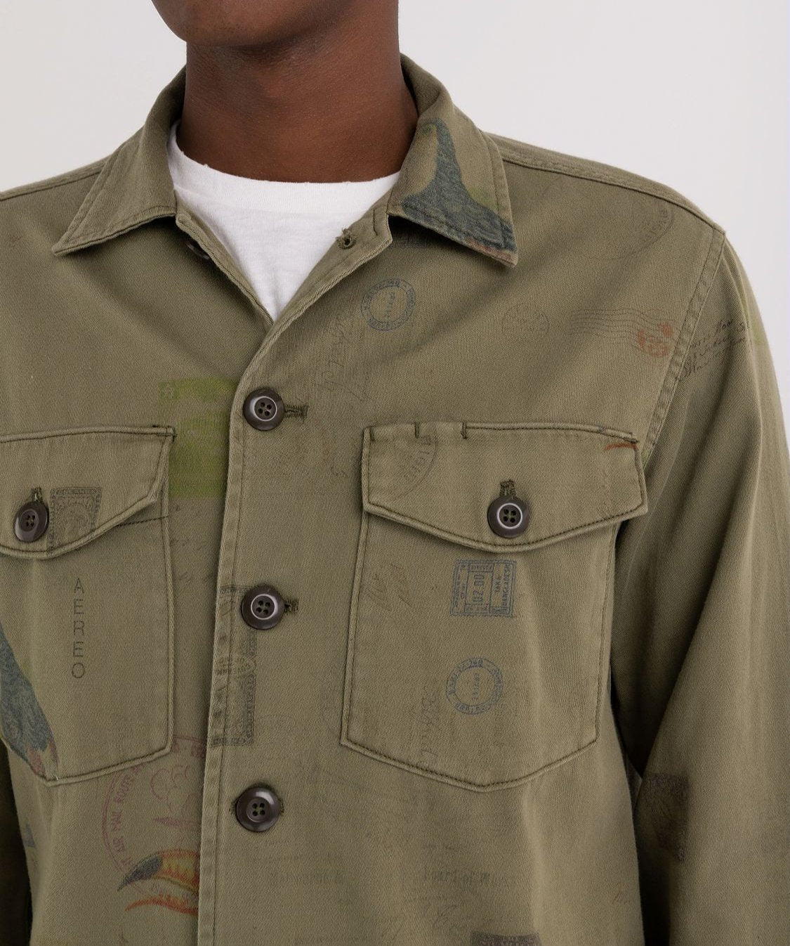 MILITARY SHIRT WITH JAPANESE PRINT