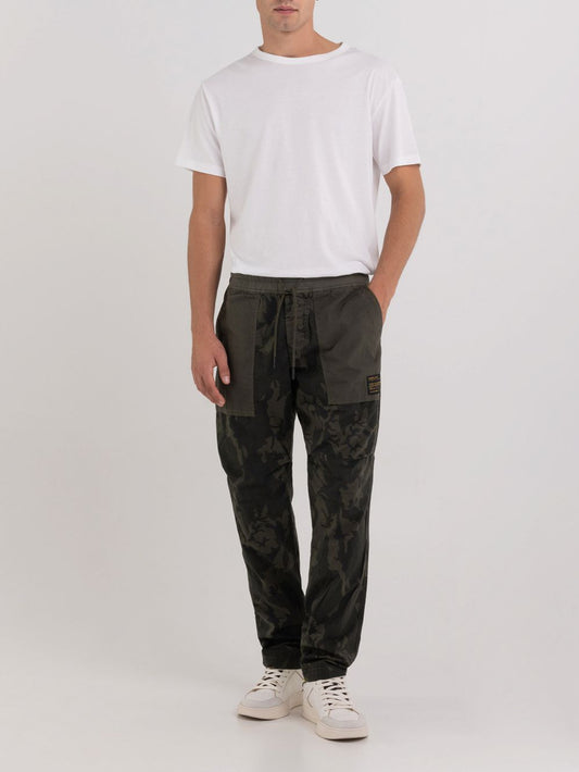 JOGGER TROUSERS IN CAMOUFLAGE RIPSTOP COTTON