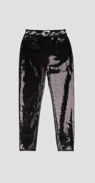 STRETCH LEGGINGS WITH SEQUINS