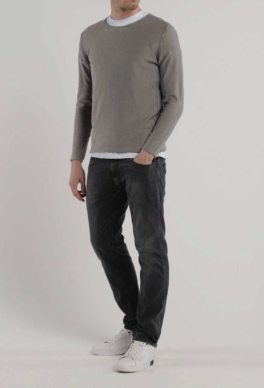 COTTON SWEATER WITH ROUND NECK ESSENTIAL