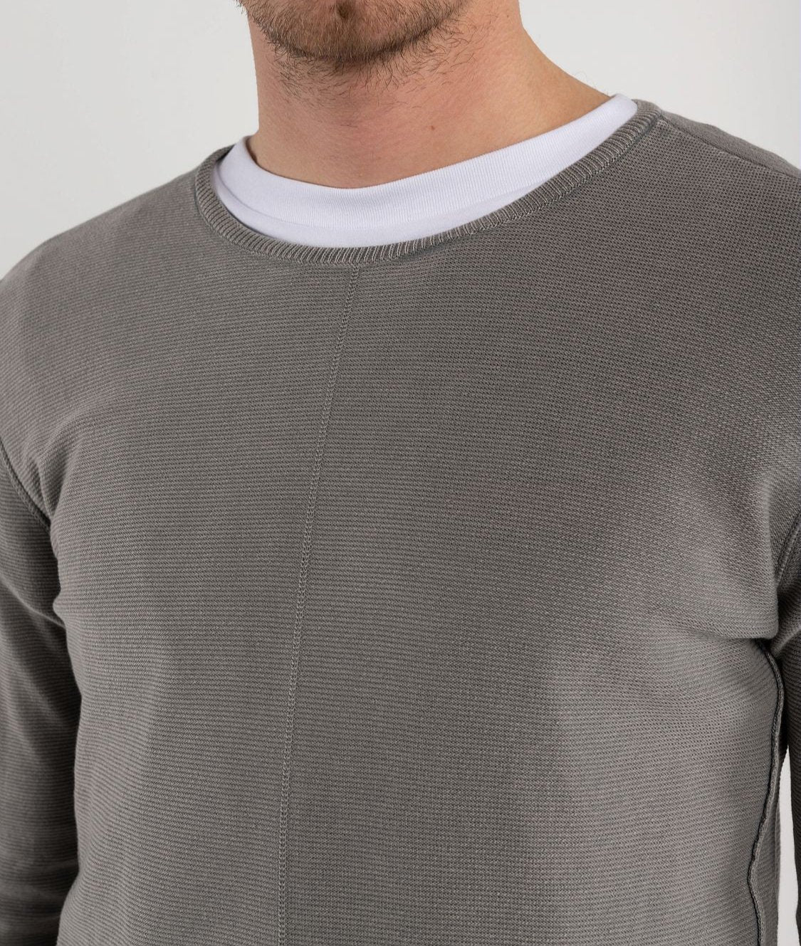 COTTON SWEATER WITH ROUND NECK ESSENTIAL