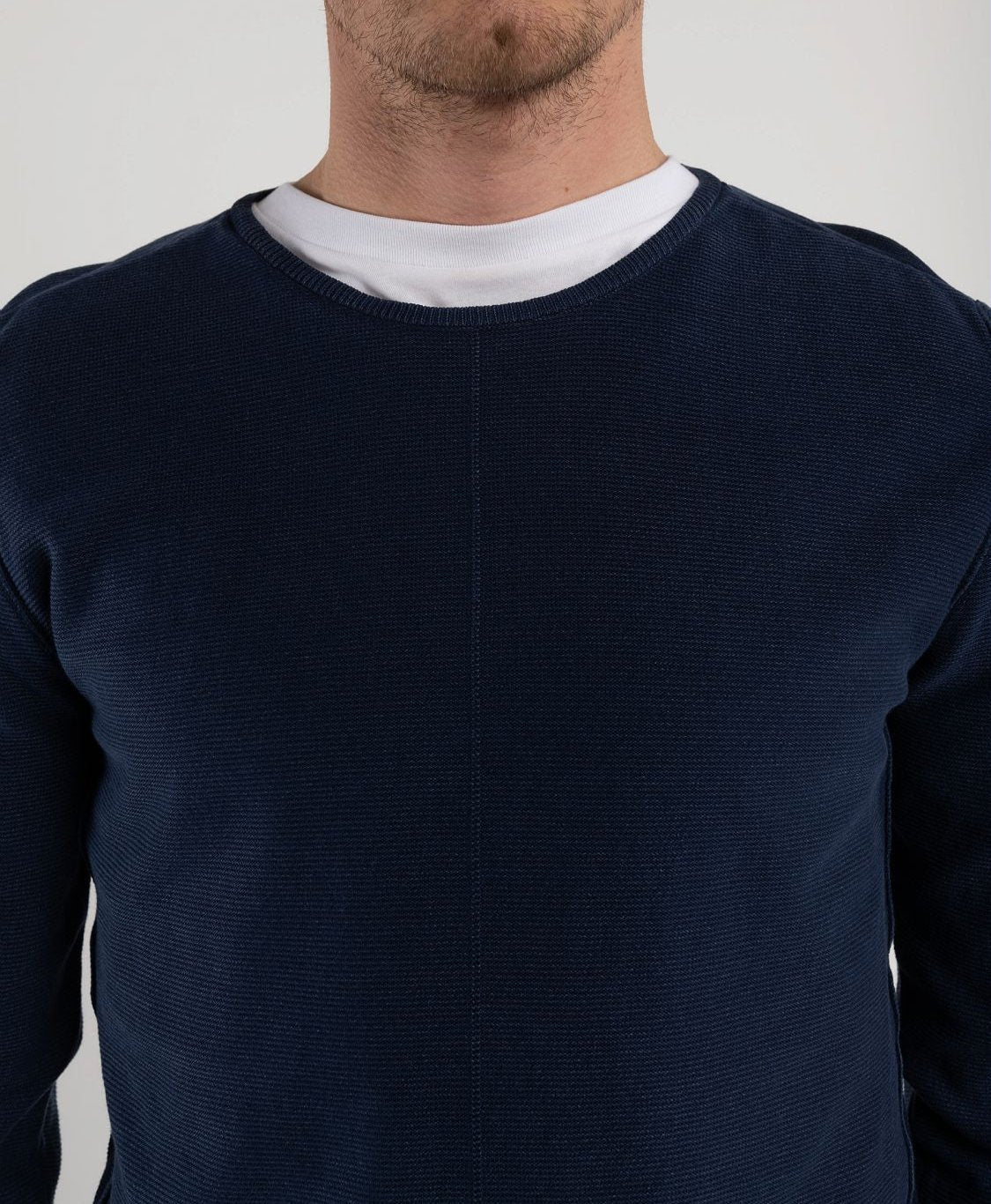 COTTON SWEATER WITH ROUND NECK ESSENTIAL