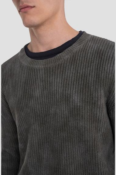 COTTON SWEATER WITH USED EFFECT