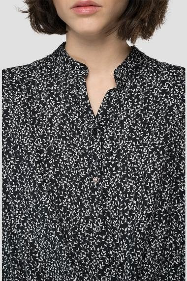 ASYMMETRIC SHIRT WITH ALL-OVER PRINT