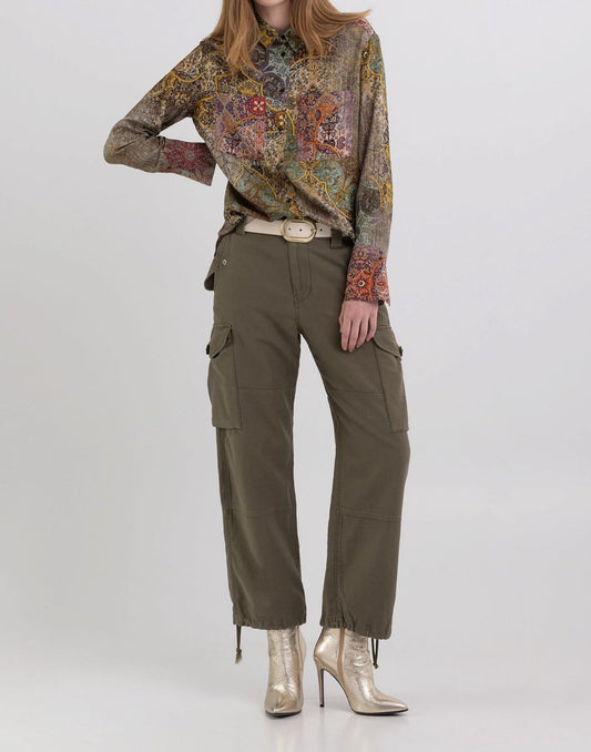 SHIRT WITH ALL-OVER ARABESQUE PRINT