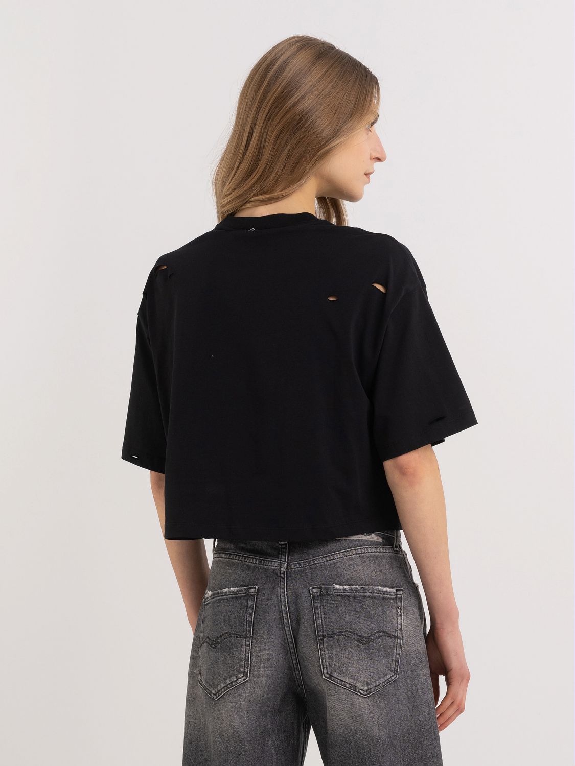 CROPPED T-SHIRT WITH ABRASIONS