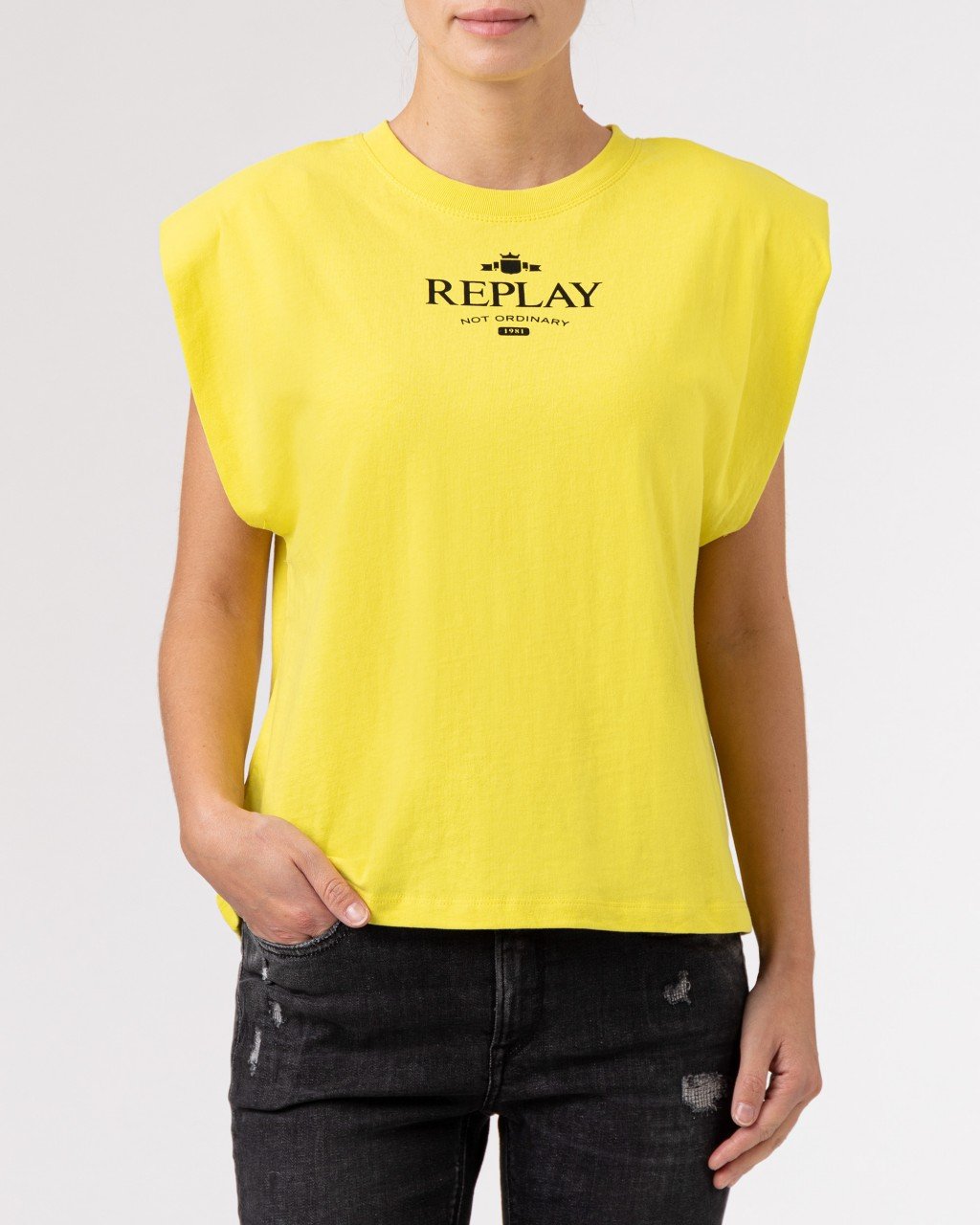 BOXY FIT T-SHIRT WITH REPLAY NOT ORDINARY PRINT