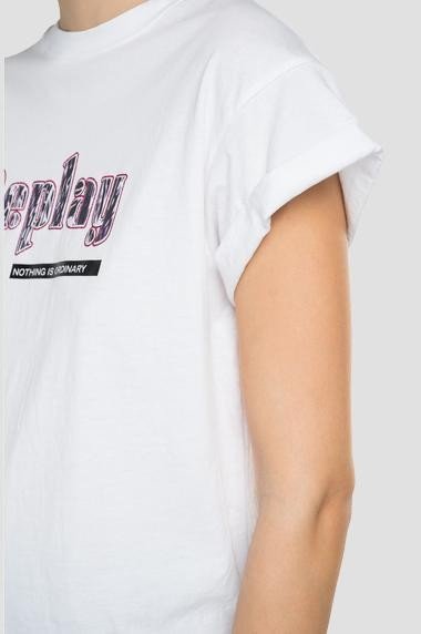 T-SHIRT WITH REPLAY NOTHING IS ORDINARY PRINT