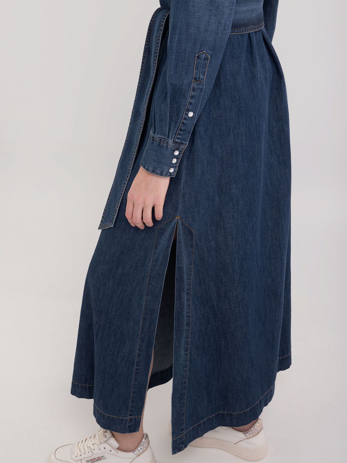 REPLAY LONG SLEEVE LONG DRESS