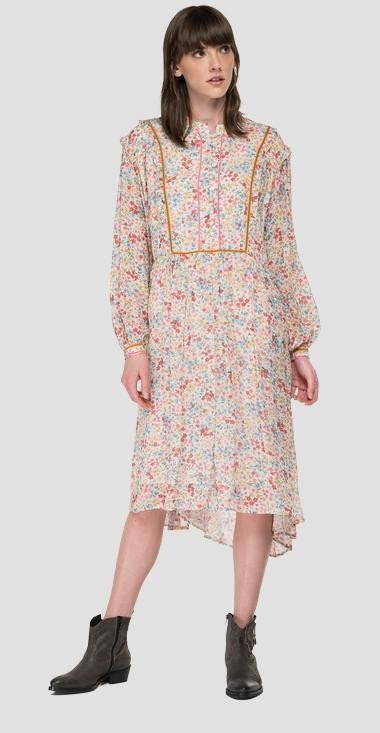 GEORGETTE DRESS WITH ALL-OVER PRINT